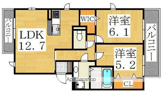 サンベールケー(2LDK/1階)の間取り写真