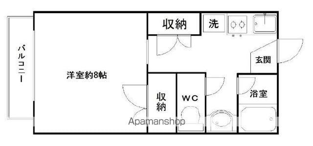 サニーハイツ恵和(1K/2階)の間取り写真