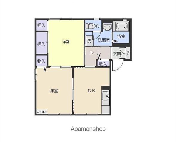 アーバンハイツ中央C(2DK/2階)の間取り写真