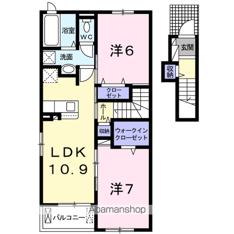 東武鉄道野田線 梅郷駅 徒歩14分 2階建 築4年(2LDK/2階)の間取り写真