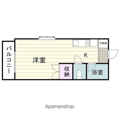 ドミール郡元(ワンルーム/2階)の間取り写真
