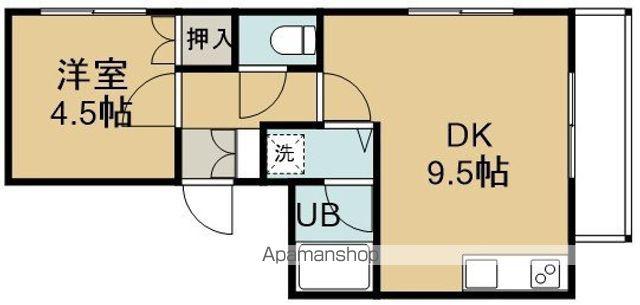 メゾンポルト(1DK/2階)の間取り写真