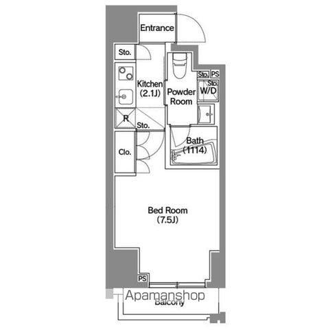 エスタート新宿(1K/8階)の間取り写真