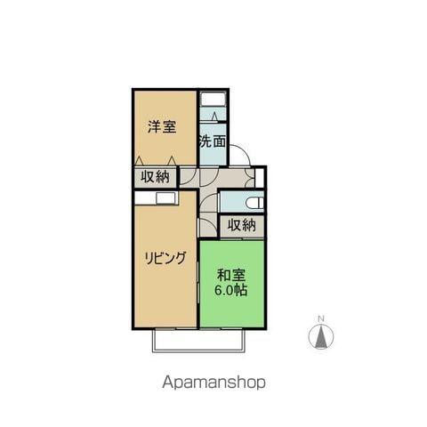 イーストガーデン C棟(2LDK/2階)の間取り写真