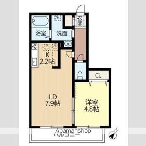 MOKU CHITOSE(1LDK/3階)の間取り写真