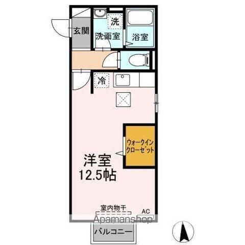 スウィート ベル(ワンルーム/1階)の間取り写真