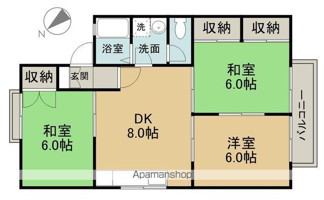 ガーデンハウス田方A(3DK/1階)の間取り写真