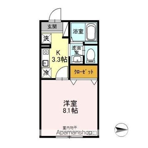 マイルド C(1K/2階)の間取り写真