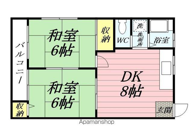 コスモハイツ(2DK/2階)の間取り写真