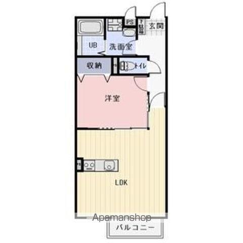 アメージングB(1LDK/1階)の間取り写真