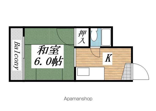 ジュネス三萩野(1K/4階)の間取り写真