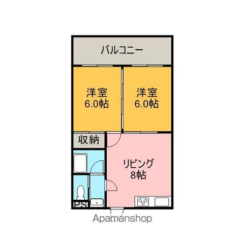 コーポ伊佐(2DK/3階)の間取り写真