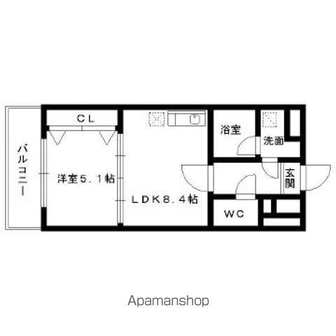 ナジェスタ大濠(1LDK/6階)の間取り写真