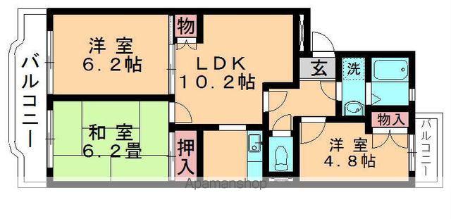 クレールアマノ(3LDK/1階)の間取り写真