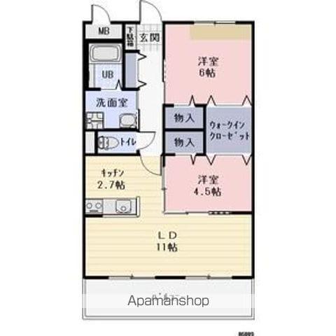 CHARMANT MUKAIYAMA(2LDK/3階)の間取り写真