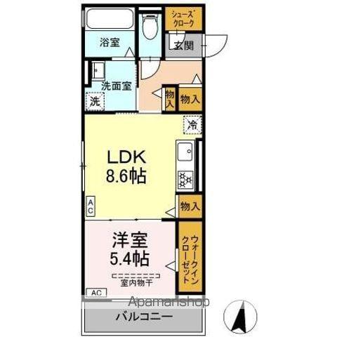 プレタクチュール中根町(1LDK/3階)の間取り写真