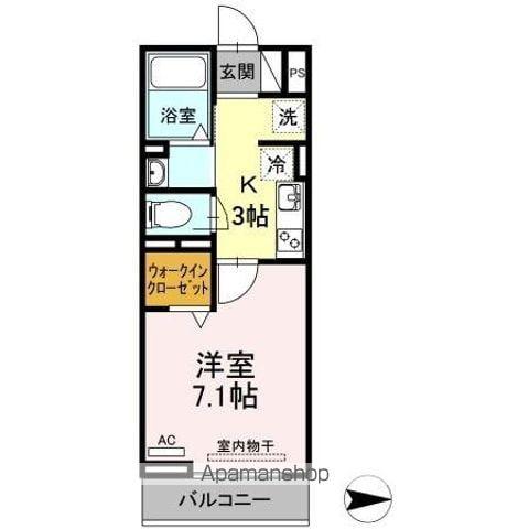 Dーグレイス A(1K/2階)の間取り写真