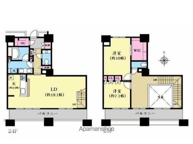 パークシティ柏の葉キャンパス二番街ミッドタワーC棟(2LDK/1階)の間取り写真