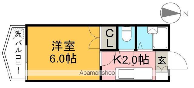 スカイプラザ新田(1K/6階)の間取り写真