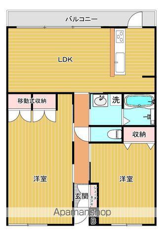 サンライズ西条(2LDK/1階)の間取り写真