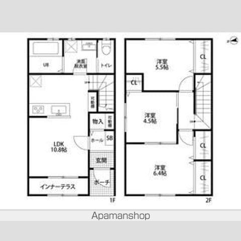 リーブルファイン黒野Ⅱ(3LDK/1階)の間取り写真