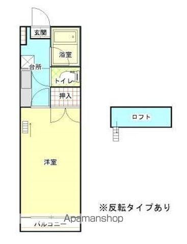 ドエル荒川(1K/2階)の間取り写真