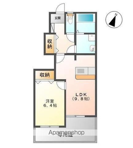 サニーヒルズ(1LDK/1階)の間取り写真