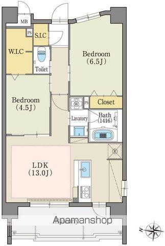 テラッツァ白壁(2LDK/4階)の間取り写真