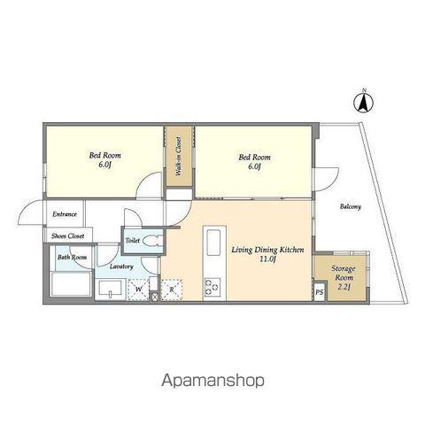 グランカーサ川崎生田(2SLDK/3階)の間取り写真