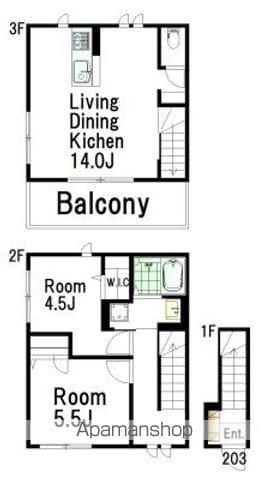 VILLA・SYMBIOSE三軒茶屋(2LDK/2階)の間取り写真