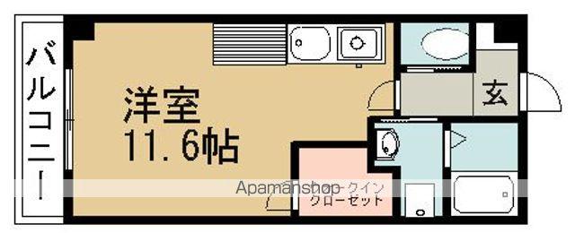 ヤサカガーデン姫坂(1K/1階)の間取り写真