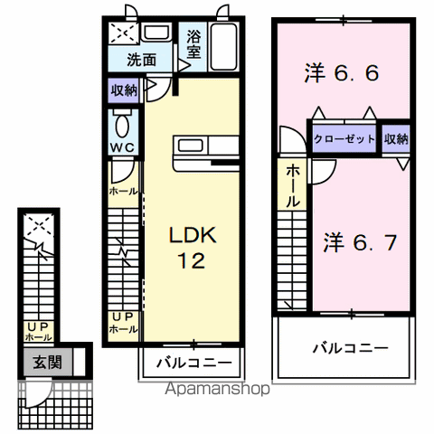 アヴァンツァートヴィレッジⅠ(2LDK/2階)の間取り写真