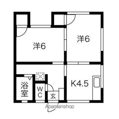ハイツ山本(2K/2階)の間取り写真