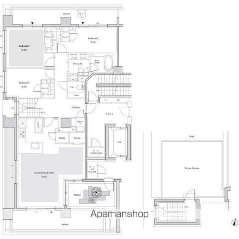 ザ・パークハビオ代々木(3LDK/9階)の間取り写真