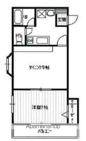フィリー21C棟(1DK/2階)の間取り写真