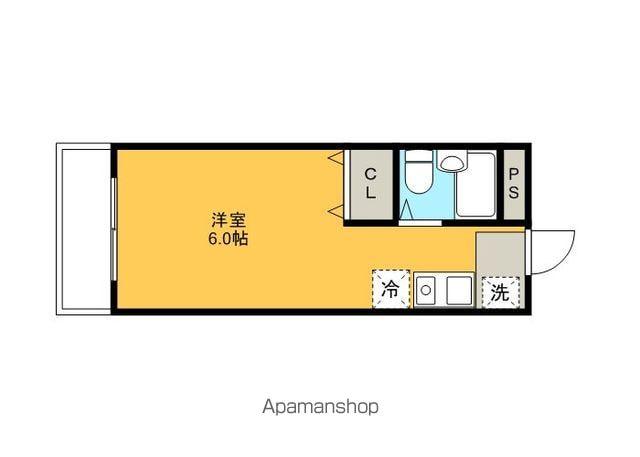 海楽新井マンション(ワンルーム/3階)の間取り写真