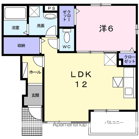 エスポワールコート(1LDK/1階)の間取り写真
