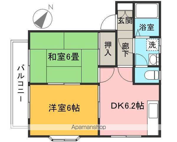 ハイム斉藤(2DK/1階)の間取り写真