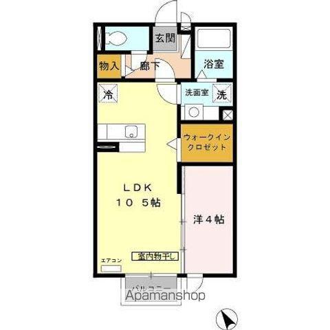 メゾンルミエール(1LDK/2階)の間取り写真