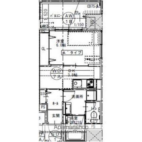 さくらHILLS ROKUBAN PLATINUM RESIDE(1DK/5階)の間取り写真