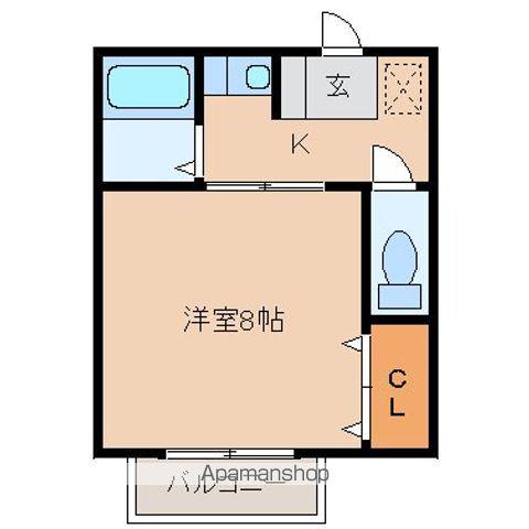 パレーシャル一本杉 2(1K/1階)の間取り写真