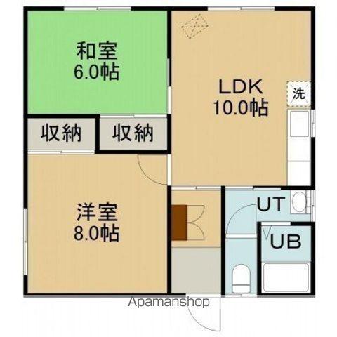 BROOKLYN APTS(2LDK/1階)の間取り写真
