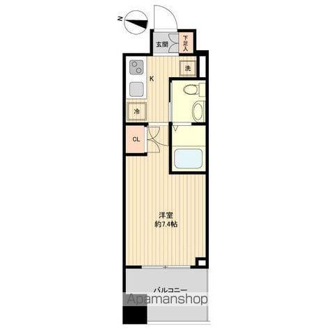 レジディア仙台上杉(1K/13階)の間取り写真