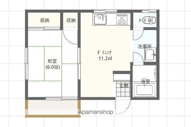 コーポ・グリーンヒルズ(1DK/2階)の間取り写真