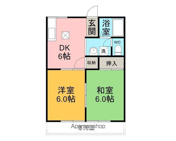 TAKEⅡ(2DK/2階)の間取り写真