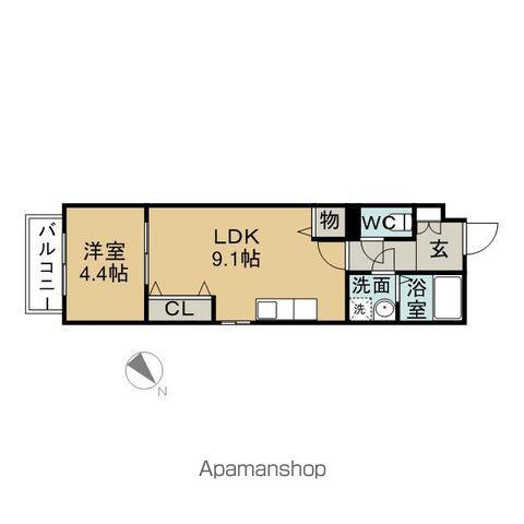 LECIEL中村日赤(1LDK/2階)の間取り写真