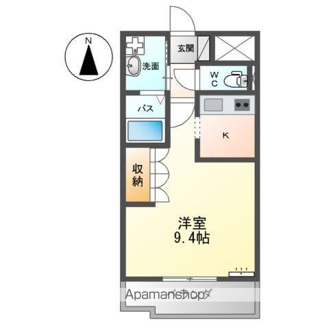 ベルクレストK(1K/2階)の間取り写真