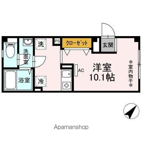 渡辺ビル(ワンルーム/1階)の間取り写真