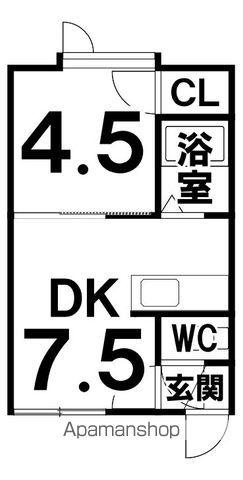 8トレジャー(1DK/2階)の間取り写真