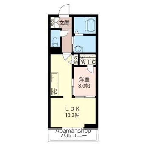 パルテノン(1LDK/2階)の間取り写真